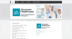 Desktop Screenshot of acumen-healthcare.com