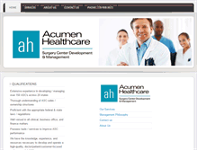 Tablet Screenshot of acumen-healthcare.com